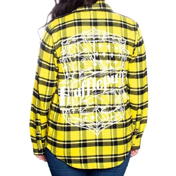 Cakeworthy Harry Potter Hufflepuff Embroidered Flannel Shirt - Picture 2 of 10